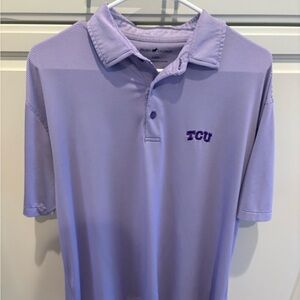 Men’s Purple and White Stripe Polo Shirt